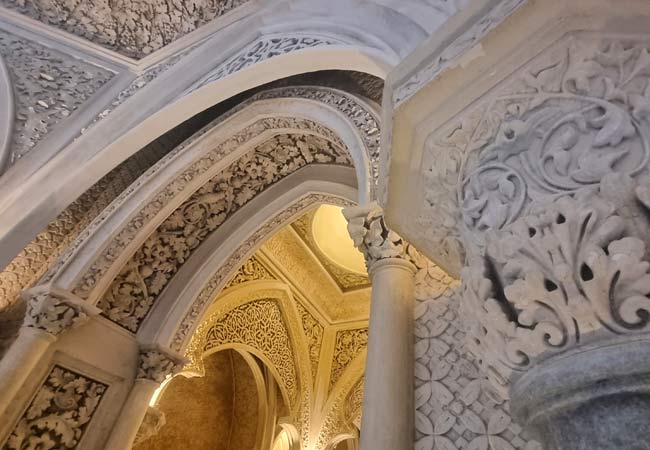 Palace of Monserrate lattice stone carvings